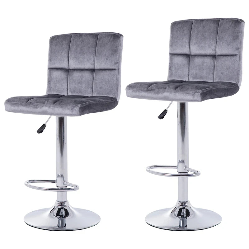 Tabourets de bar réglables en similicuir ou velours, tabourets de hauteur comptoir/bar/pub, lot de 2