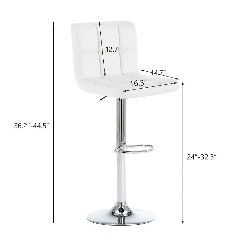 Tabourets de bar réglables en similicuir ou velours, tabourets de hauteur comptoir/bar/pub, lot de 2
