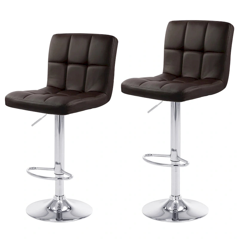 Tabourets de bar réglables en similicuir ou velours, tabourets de hauteur comptoir/bar/pub, lot de 2