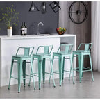 Tabourets de bar Andeworld 24 pouces en métal avec dossier Lot de 4