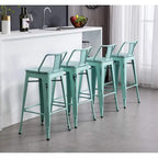 Tabourets de bar Andeworld 24 pouces en métal avec dossier Lot de 4