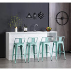 Tabourets de bar Andeworld 24 pouces en métal avec dossier Lot de 4