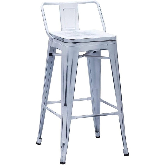 Tabourets de bar Andeworld 24 pouces en métal avec dossier Lot de 4