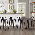 Tabourets de bar Andeworld 24 pouces en métal avec dossier Lot de 4