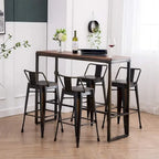 Tabourets de bar Andeworld 24 pouces en métal avec dossier Lot de 4