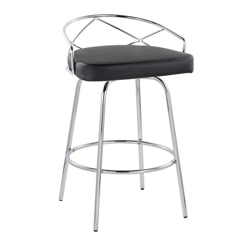 Tabouret de comptoir à hauteur fixe Charlotte Glam 26 (lot de 2)