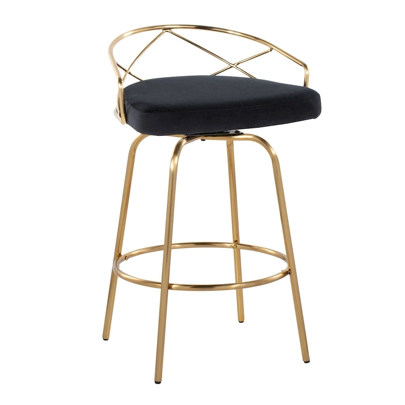 Tabouret de comptoir à hauteur fixe Charlotte Glam 26 (lot de 2)