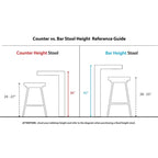 Tabouret de comptoir à hauteur fixe Charlotte Glam 26 (lot de 2)