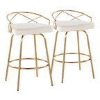 Tabouret de comptoir à hauteur fixe Charlotte Glam 26 (lot de 2)