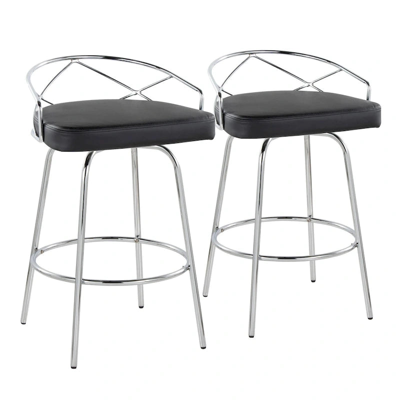 Tabouret de comptoir à hauteur fixe Charlotte Glam 26 (lot de 2)
