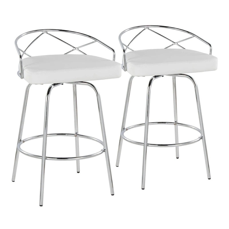 Tabouret de comptoir à hauteur fixe Charlotte Glam 26 (lot de 2)