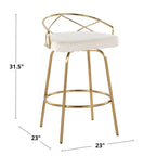 Tabouret de comptoir à hauteur fixe Charlotte Glam 26 (lot de 2)