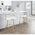 Tabouret de comptoir à hauteur fixe Charlotte Glam 26 (lot de 2)