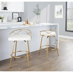 Tabouret de comptoir à hauteur fixe Charlotte Glam 26 (lot de 2)