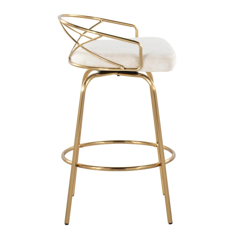 Tabouret de comptoir à hauteur fixe Charlotte Glam 26 (lot de 2)