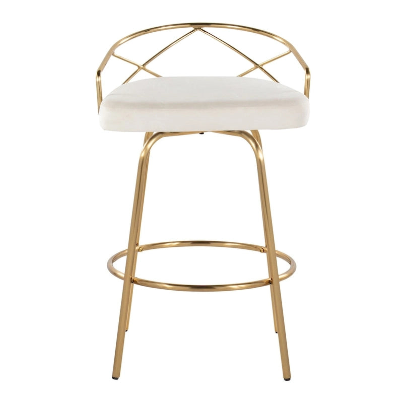 Tabouret de comptoir à hauteur fixe Charlotte Glam 26 (lot de 2)