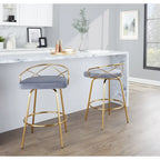 Tabouret de comptoir à hauteur fixe Charlotte Glam 26 (lot de 2)