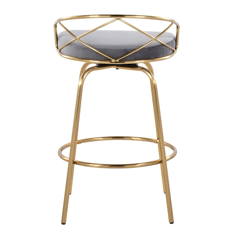 Tabouret de comptoir à hauteur fixe Charlotte Glam 26 (lot de 2)