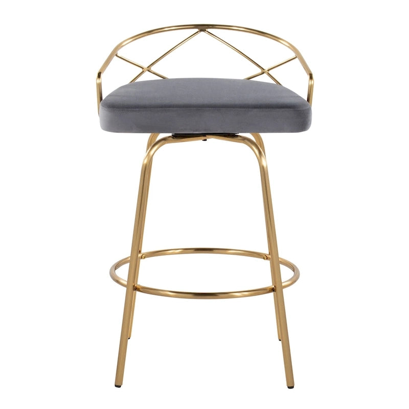 Tabouret de comptoir à hauteur fixe Charlotte Glam 26 (lot de 2)