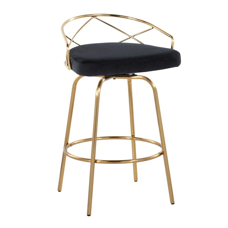 Tabouret de comptoir à hauteur fixe Charlotte Glam 26 (lot de 2)