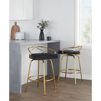 Tabouret de comptoir à hauteur fixe Charlotte Glam 26 (lot de 2)