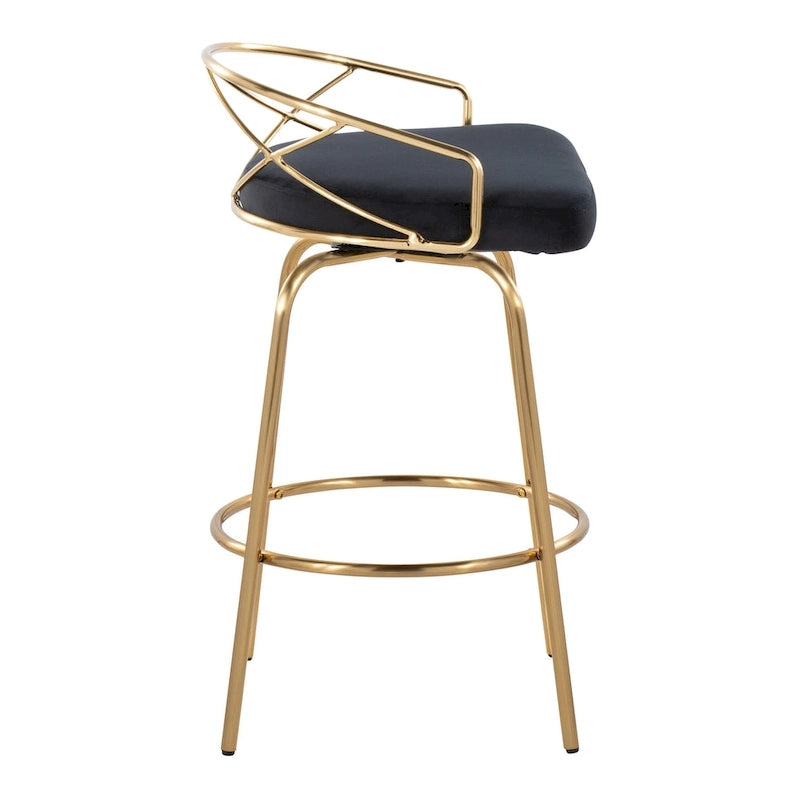 Tabouret de comptoir à hauteur fixe Charlotte Glam 26 (lot de 2)