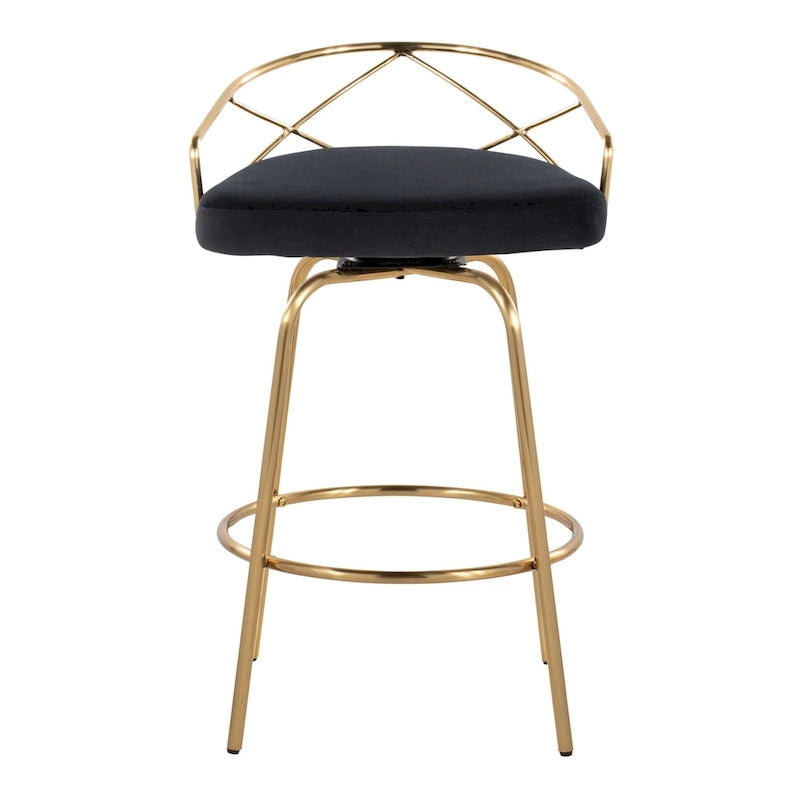 Tabouret de comptoir à hauteur fixe Charlotte Glam 26 (lot de 2)