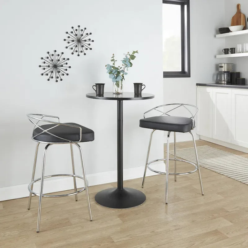 Tabouret de comptoir à hauteur fixe Charlotte Glam 26 (lot de 2)