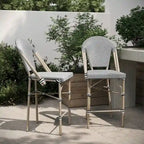 Lot de 2 chaises de bistrot empilables avec structure en métal et assise en PE