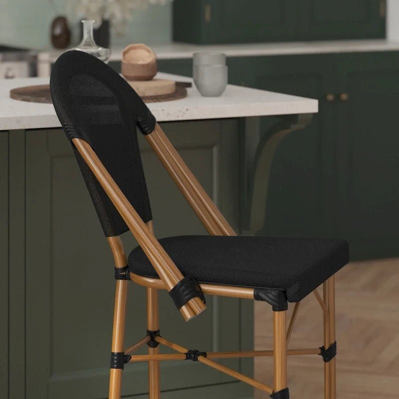 Lot de 2 chaises de bistrot empilables avec structure en métal et assise en PE
