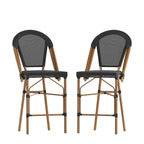 Lot de 2 chaises de bistrot empilables avec structure en métal et assise en PE