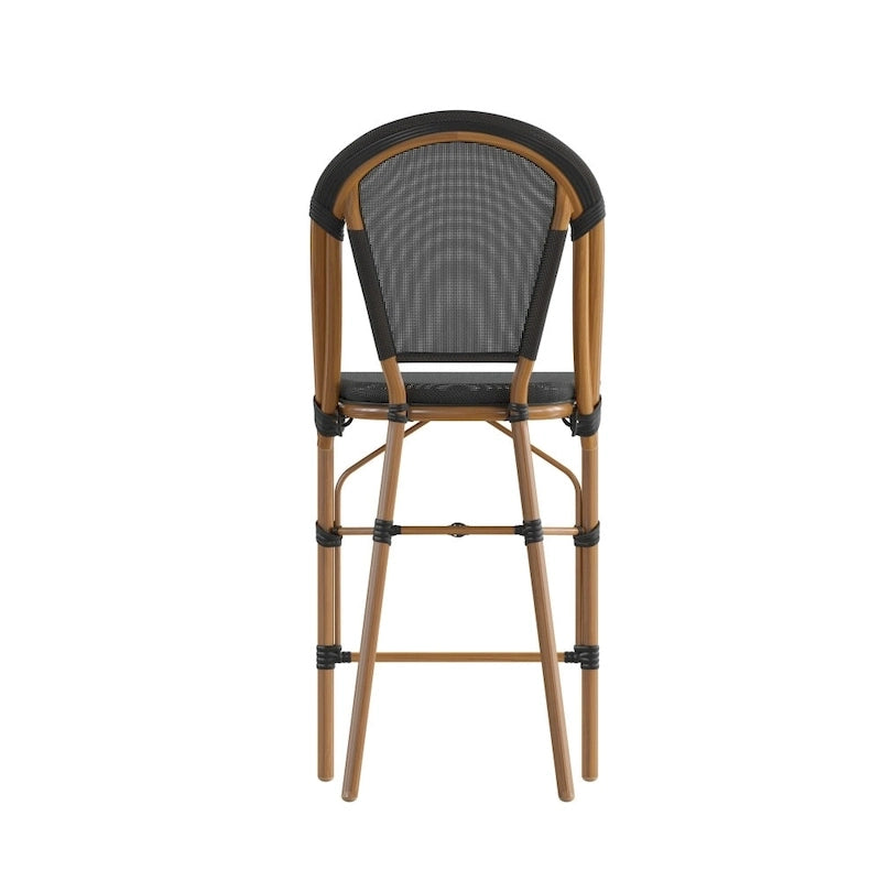 Lot de 2 chaises de bistrot empilables avec structure en métal et assise en PE