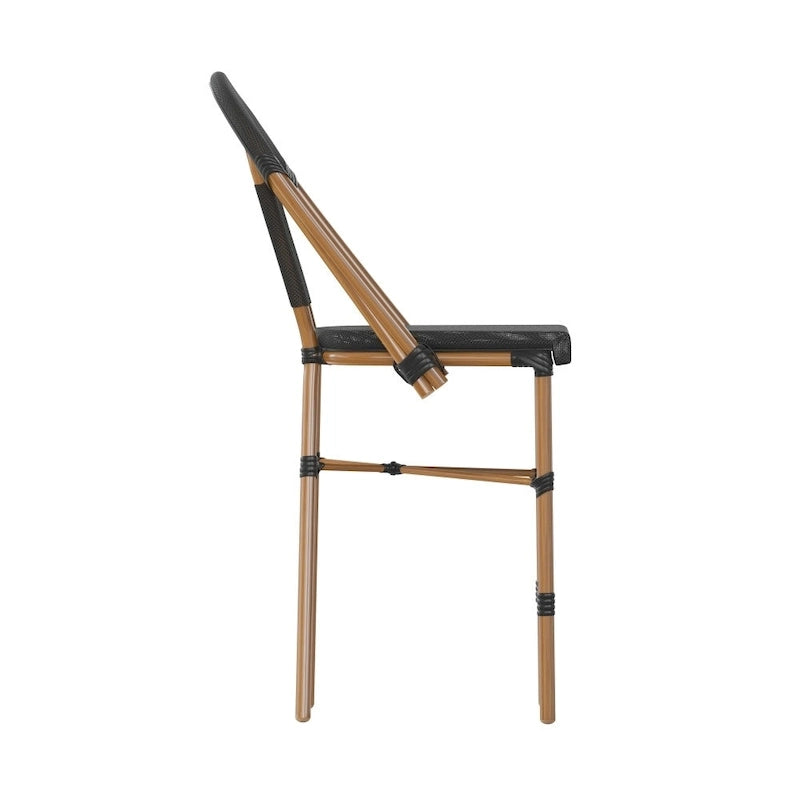 Lot de 2 chaises de bistrot empilables avec structure en métal et assise en PE