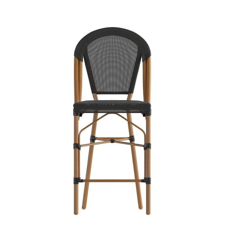 Lot de 2 chaises de bistrot empilables avec structure en métal et assise en PE
