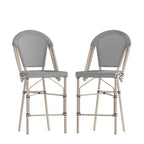Lot de 2 chaises de bistrot empilables avec structure en métal et assise en PE
