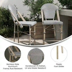 Lot de 2 chaises de bistrot empilables avec structure en métal et assise en PE