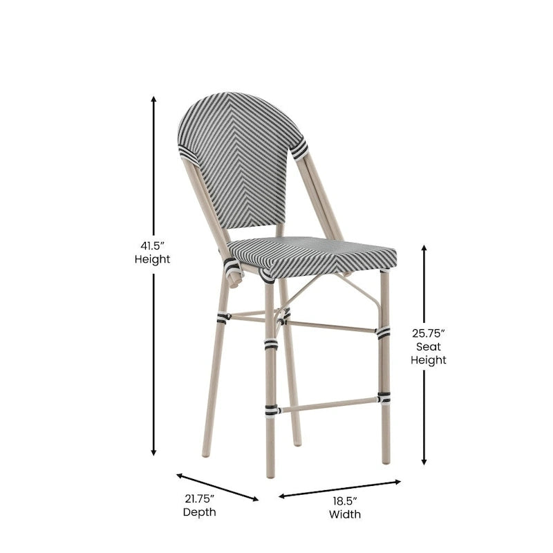 Lot de 2 chaises de bistrot empilables avec structure en métal et assise en PE