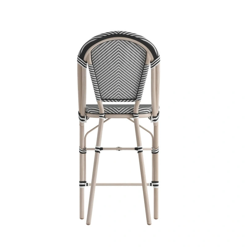 Lot de 2 chaises de bistrot empilables avec structure en métal et assise en PE