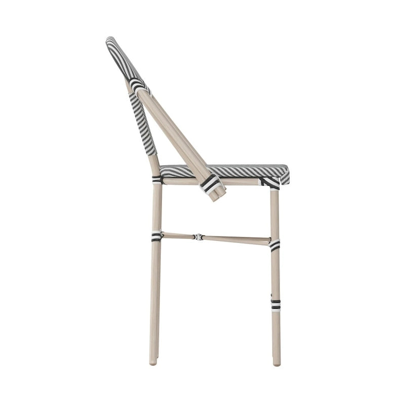 Lot de 2 chaises de bistrot empilables avec structure en métal et assise en PE