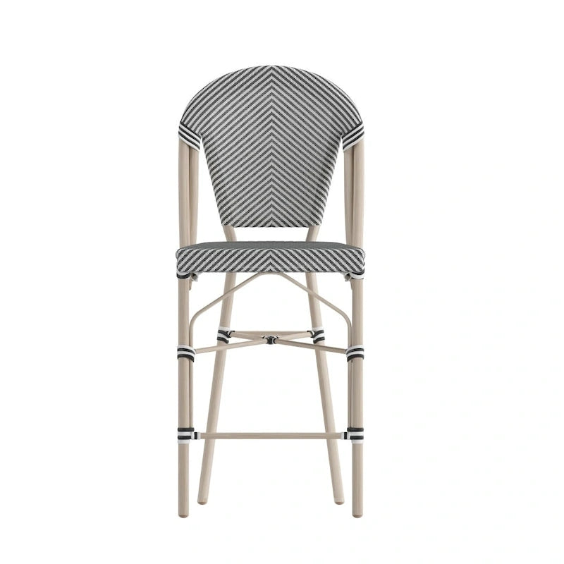Lot de 2 chaises de bistrot empilables avec structure en métal et assise en PE