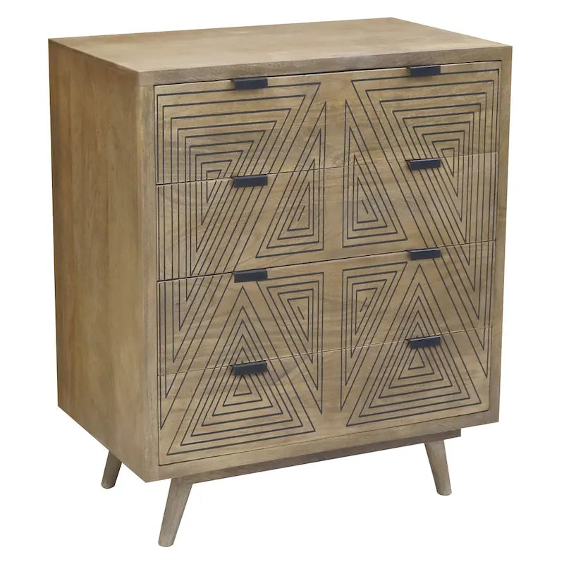 Mini-commode à 4 tiroirs Bidi Mid-Century Modern par