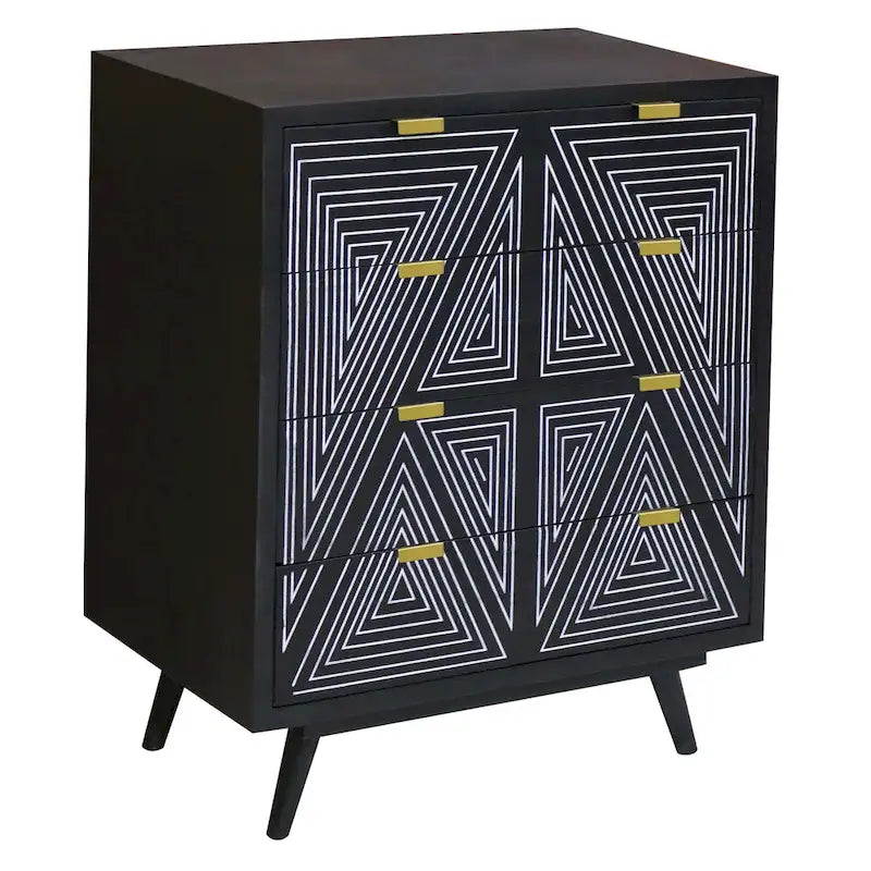Mini-commode à 4 tiroirs Bidi Mid-Century Modern par