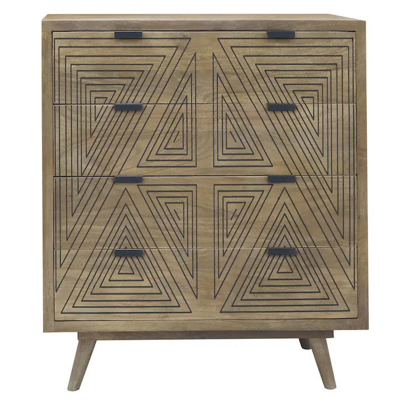 Mini-commode à 4 tiroirs Bidi Mid-Century Modern par