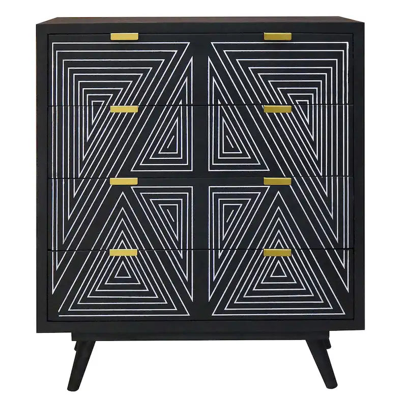 Mini-commode à 4 tiroirs Bidi Mid-Century Modern par