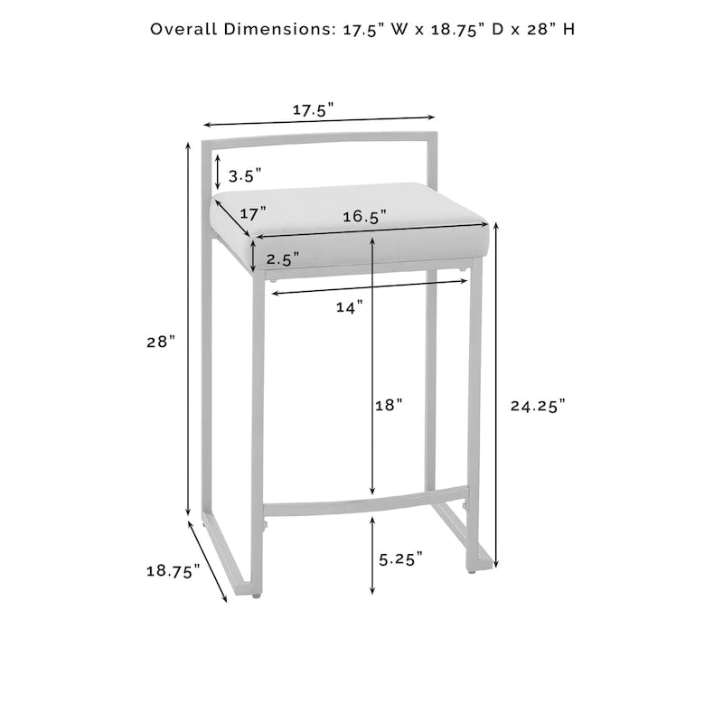 Ensemble de 2 tabourets de bar hauteur comptoir Crosley Harlowe