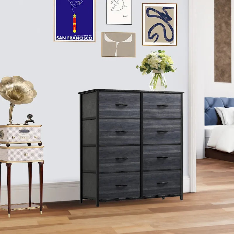 Commode verticale moderne à 8 tiroirs en tissu, tour de rangement pour chambre à coucher