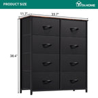Commode verticale moderne à 8 tiroirs en tissu, tour de rangement pour chambre à coucher