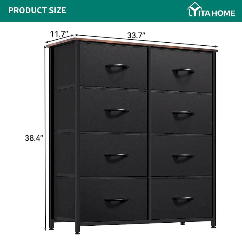 Commode verticale moderne à 8 tiroirs en tissu, tour de rangement pour chambre à coucher