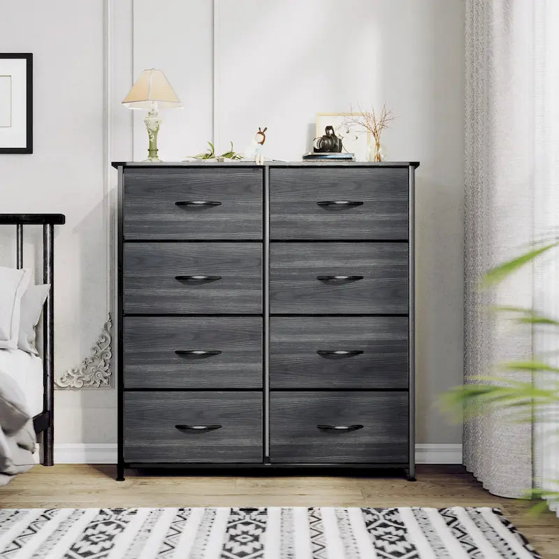 Commode verticale moderne à 8 tiroirs en tissu, tour de rangement pour chambre à coucher