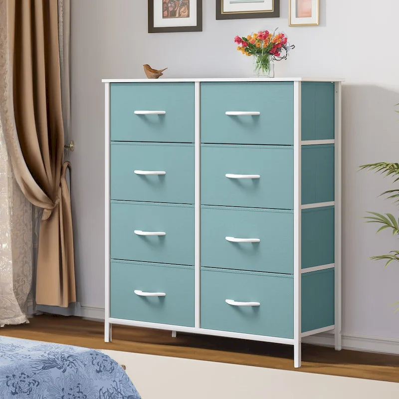 Commode verticale moderne à 8 tiroirs en tissu, tour de rangement pour chambre à coucher